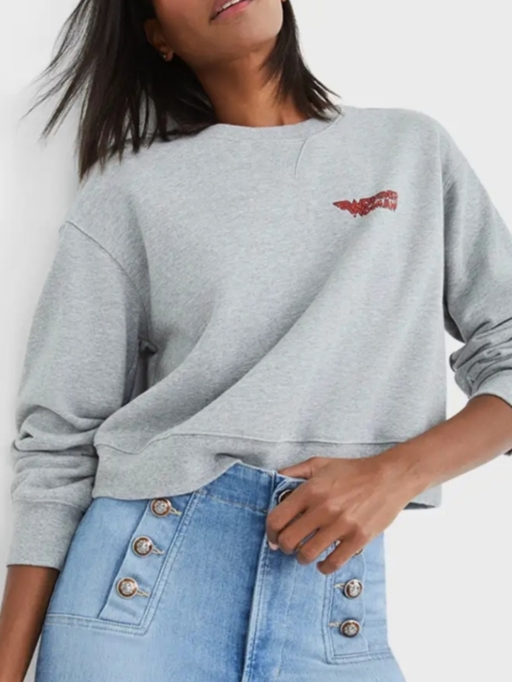 Wonder Woman x Veronica Beard Limited Edition Vehla Cropped Sweatshirt